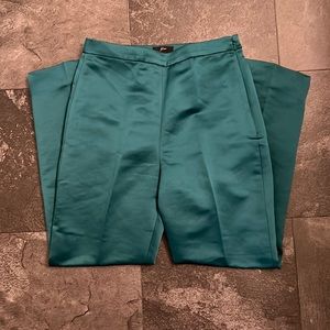 Emerald satin JCrew trousers